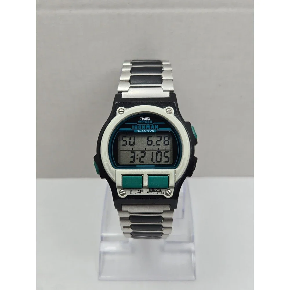 Vintage Timex Ironman Triathlon 8 Lap 100M Indiglo Mens Watch Quartz New Battery